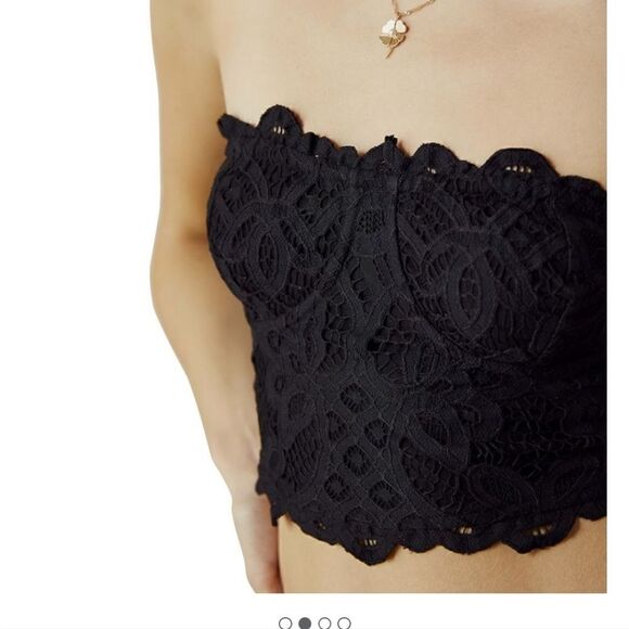 NWT Free People Adella Corset Top Black - Picture 3 of 6